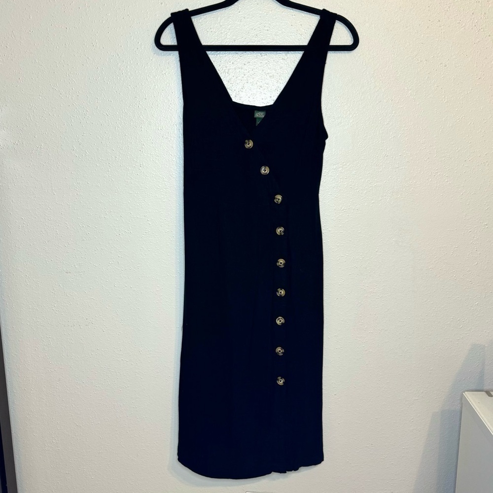 Wild Fable Black Button-Up Midi Dress – Size M